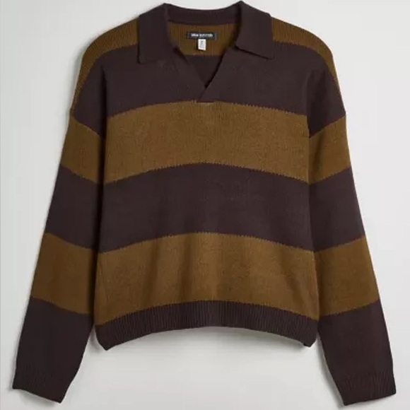 Urban Outfitters Sweaters - URBAN OUTFITTERS Brown Striped Sweater Top Size Medium NEW